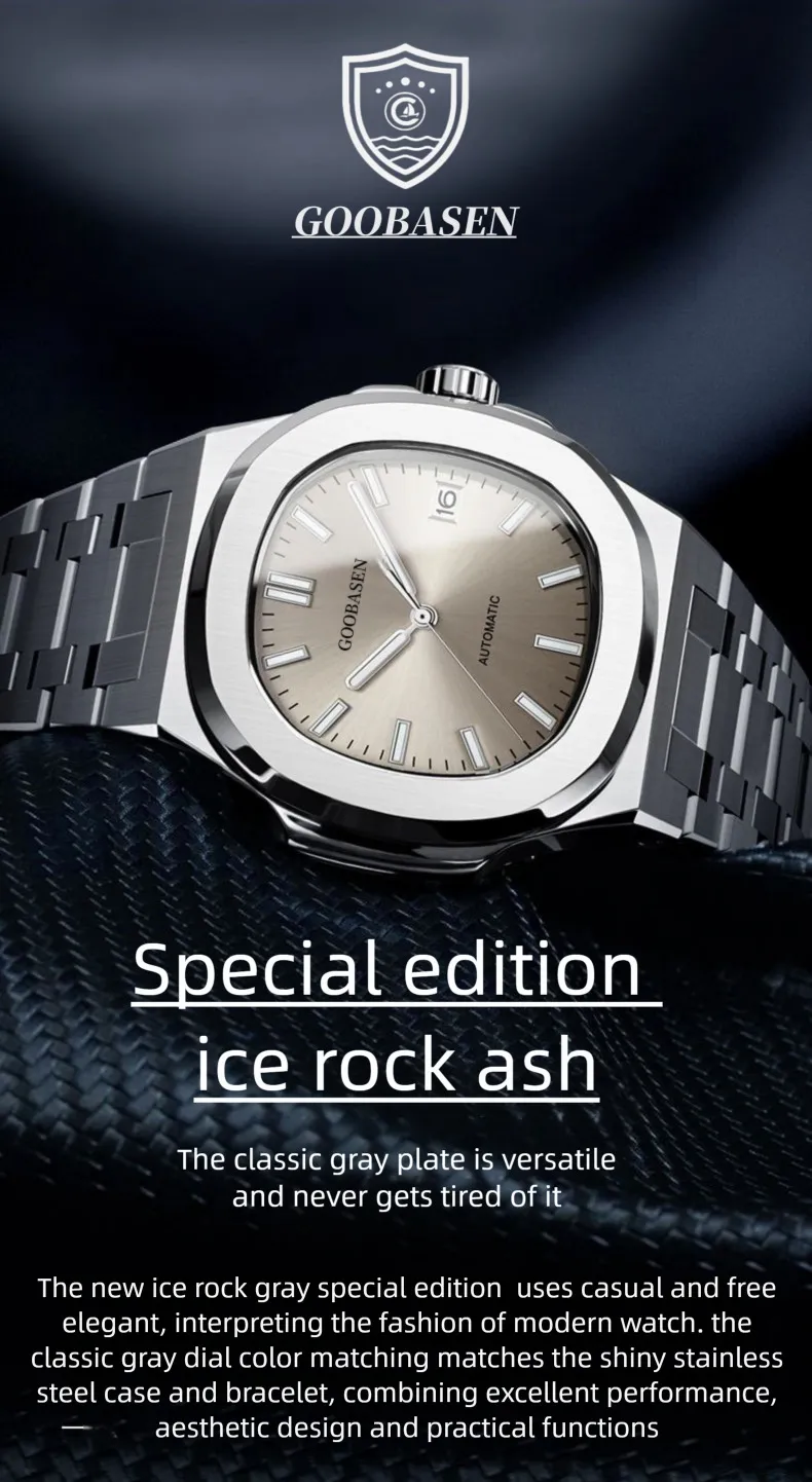 Men's Automatic Mechanical Watch, Self-Winding, Stainless Steel Band, Luxury Business Wristwatch for Men, Best Selling, Shock Resistant, Water Resistant showcase 19