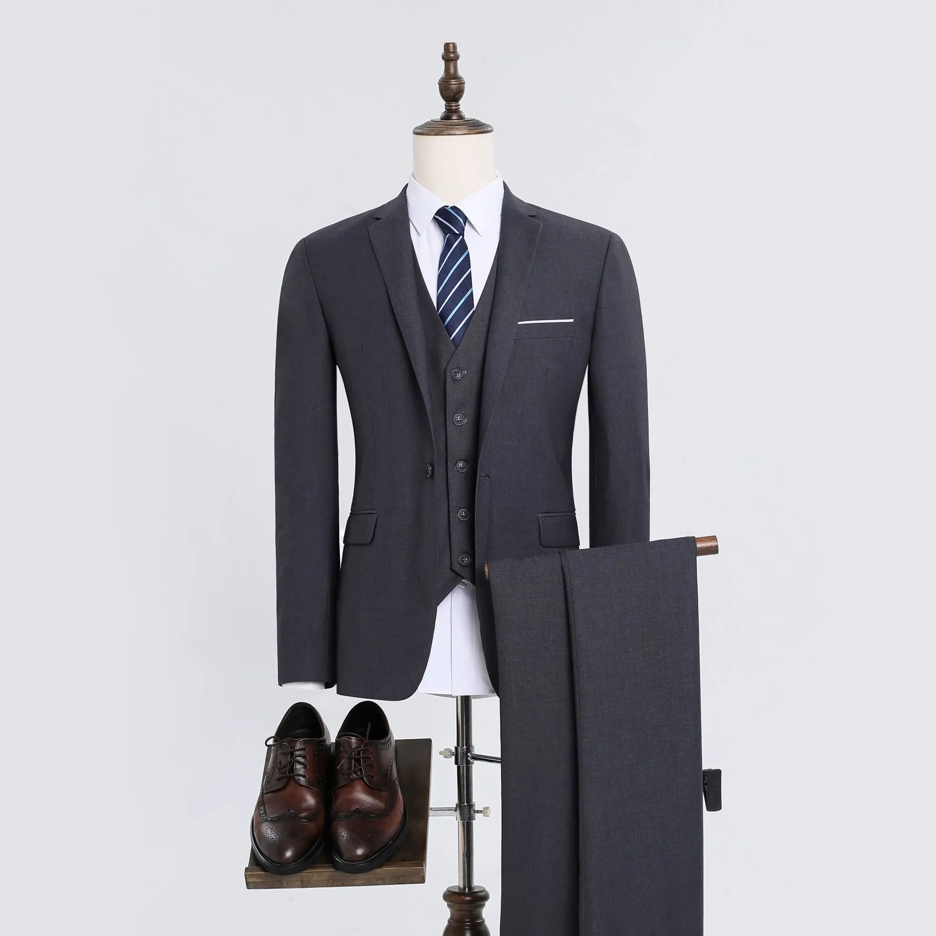 Gray - Jacket Vest Trousers