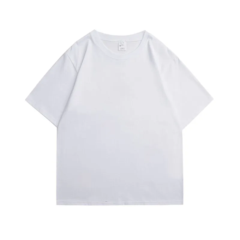 Men's Cotton Short Sleeve T-Shirt - Loose Fit Round Neck Trendy Top with Letter Print - Casual Hong Kong Style Tee for Men thumbnail 8