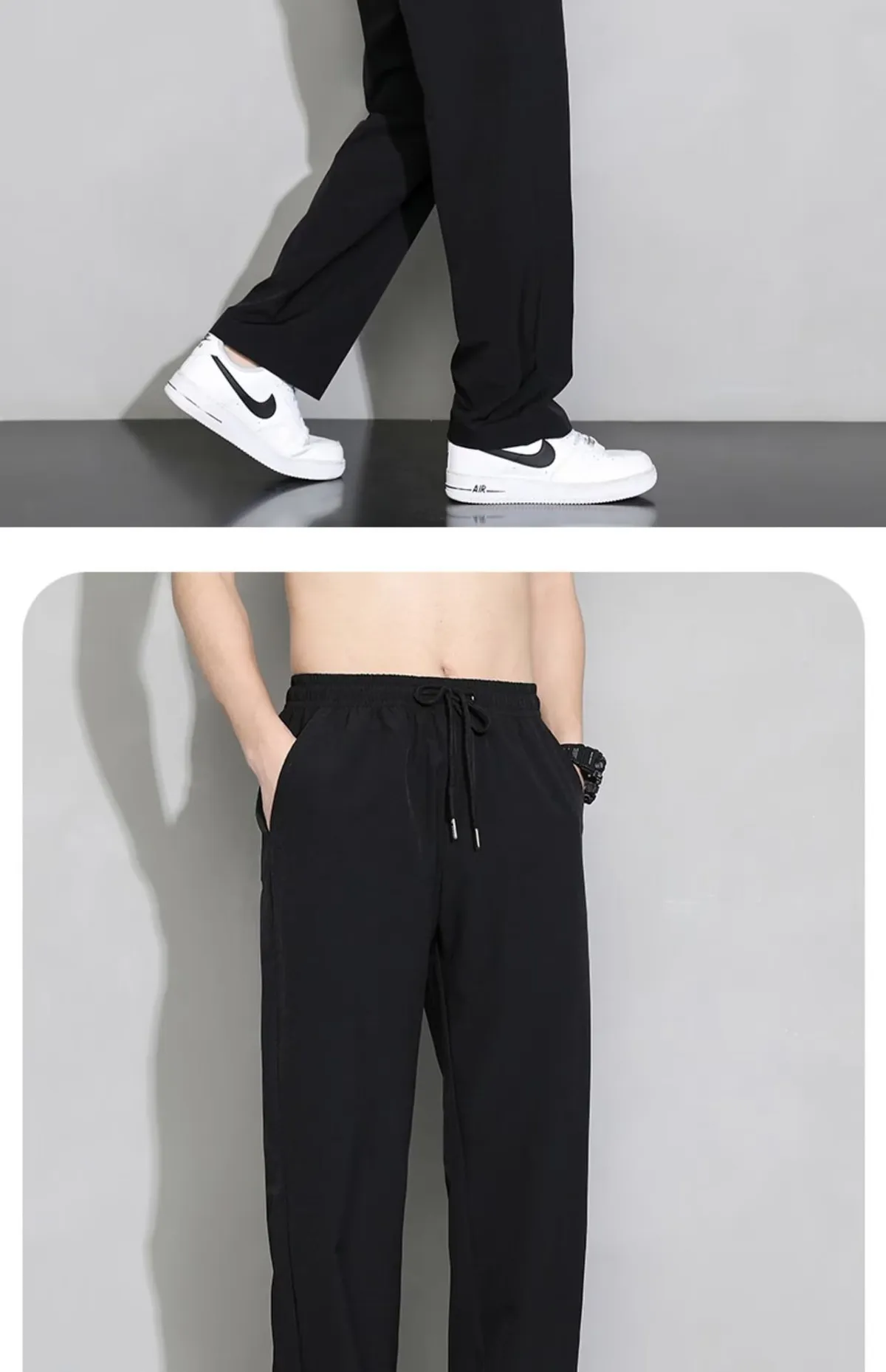 Men's Ice Silk Thin Casual Pants - Lightweight, Breathable, Loose Fit Work Trousers for Spring, Summer, and Autumn - Stain Resistant showcase 8