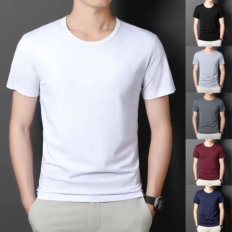 Men's Slim Fit Short Sleeve T-Shirt | 2024 Summer Fashion | Breathable Lightweight Casual Tee | Trendy Half Sleeve Top for Men thumbnail 1