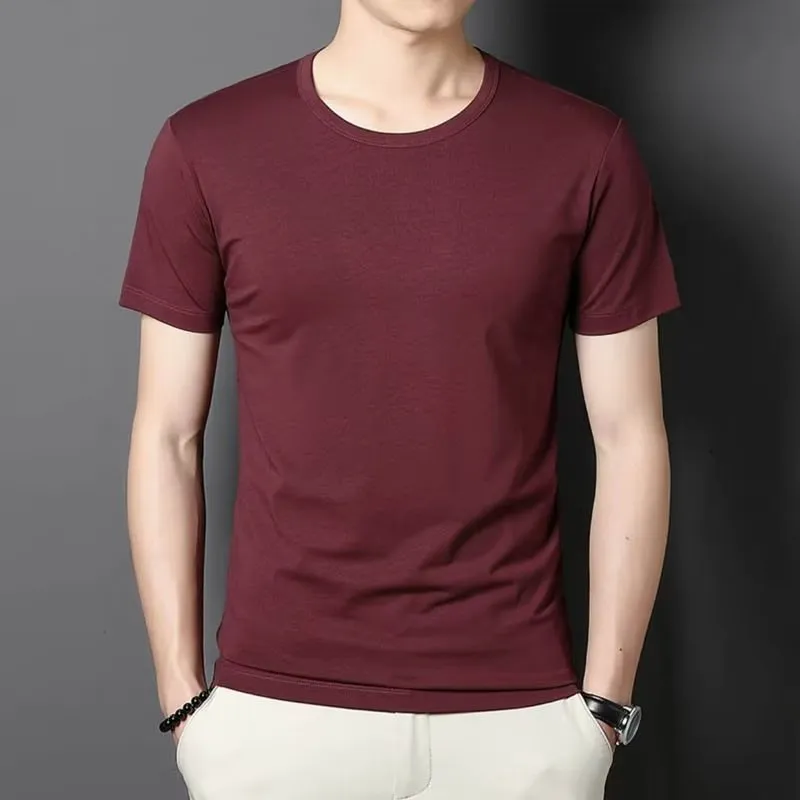 Men's Slim Fit Short Sleeve T-Shirt | 2024 Summer Fashion | Breathable Lightweight Casual Tee | Trendy Half Sleeve Top for Men thumbnail 7