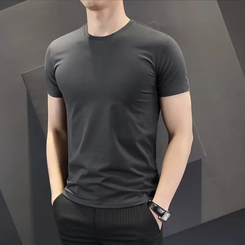 Men's Slim Fit Short Sleeve T-Shirt | 2024 Summer Fashion | Breathable Lightweight Casual Tee | Trendy Half Sleeve Top for Men thumbnail 9