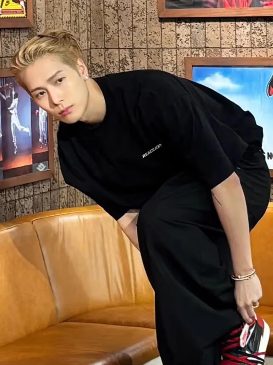 Jackson Wang T-Shirt Men's Summer Short Sleeve Heavyweight Cotton Tee American Style Trendy Brand Top - Celebrity Internet Inspired Fashion showcase 15