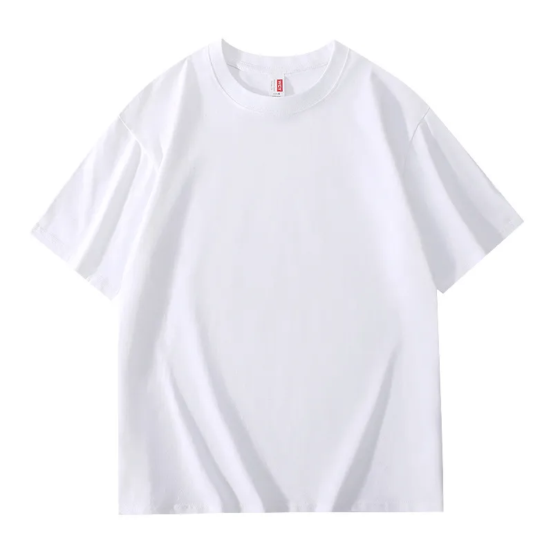 Men's Premium Xinjiang Long-Staple Cotton T-Shirt - Heavyweight Solid Color Summer Tee, Loose Fit Crew Neck Undershirt, Short Sleeve Casual Top thumbnail 7