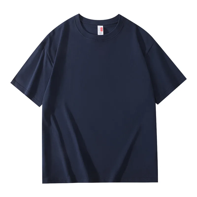 Men's Premium Xinjiang Long-Staple Cotton T-Shirt - Heavyweight Solid Color Summer Tee, Loose Fit Crew Neck Undershirt, Short Sleeve Casual Top thumbnail 8