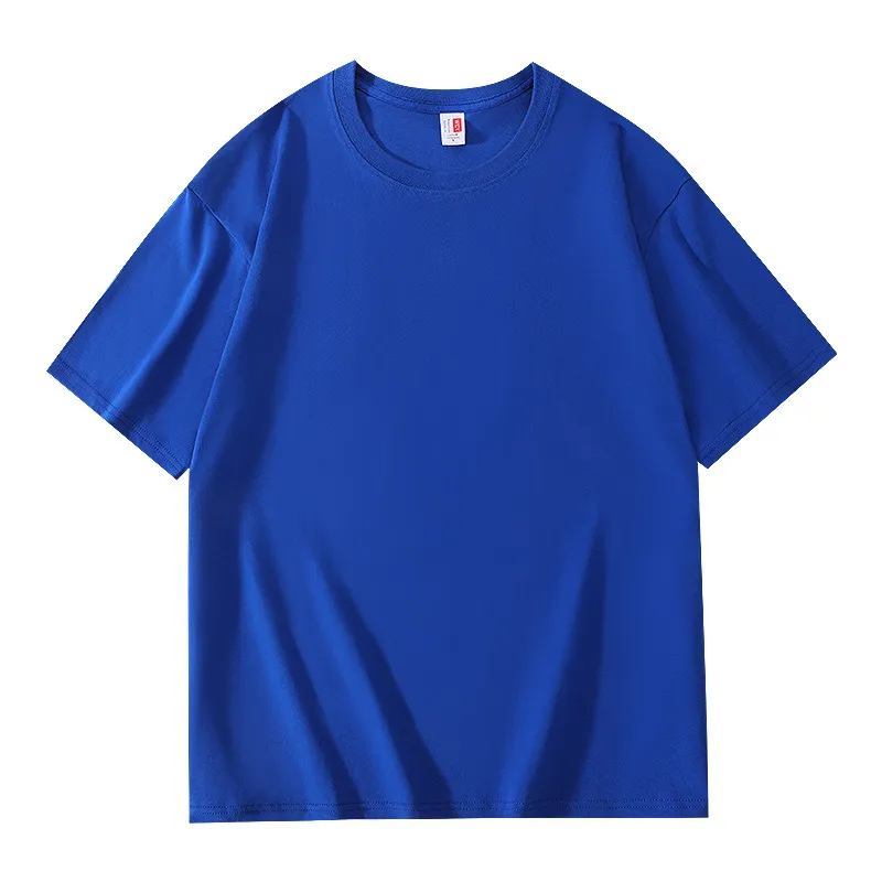 Men's Premium Xinjiang Long-Staple Cotton T-Shirt - Heavyweight Solid Color Summer Tee, Loose Fit Crew Neck Undershirt, Short Sleeve Casual Top thumbnail 6