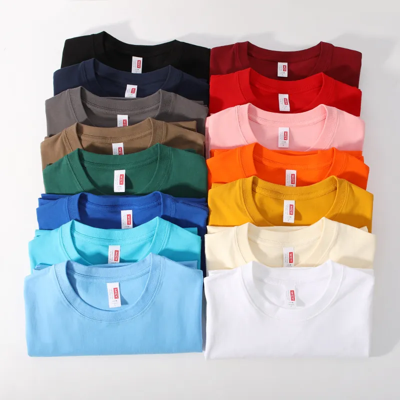 Men's Premium Xinjiang Long-Staple Cotton T-Shirt - Heavyweight Solid Color Summer Tee, Loose Fit Crew Neck Undershirt, Short Sleeve Casual Top thumbnail 4