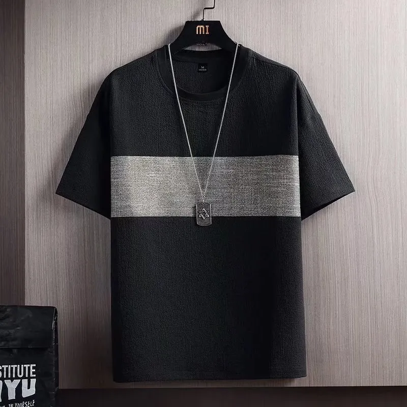 Men's Short Sleeve T-Shirt Summer Cotton Linen Blend Top - Breathable Solid Color Casual Tee for Men's Fashion thumbnail 8