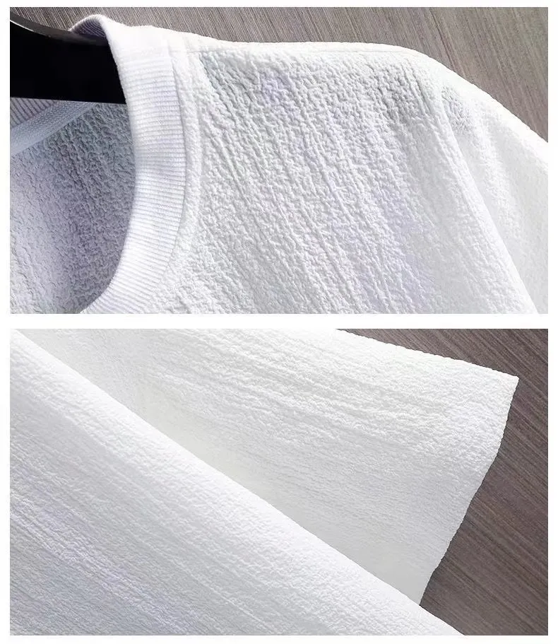 Men's Short Sleeve T-Shirt Summer Cotton Linen Blend Top - Breathable Solid Color Casual Tee for Men's Fashion showcase 1