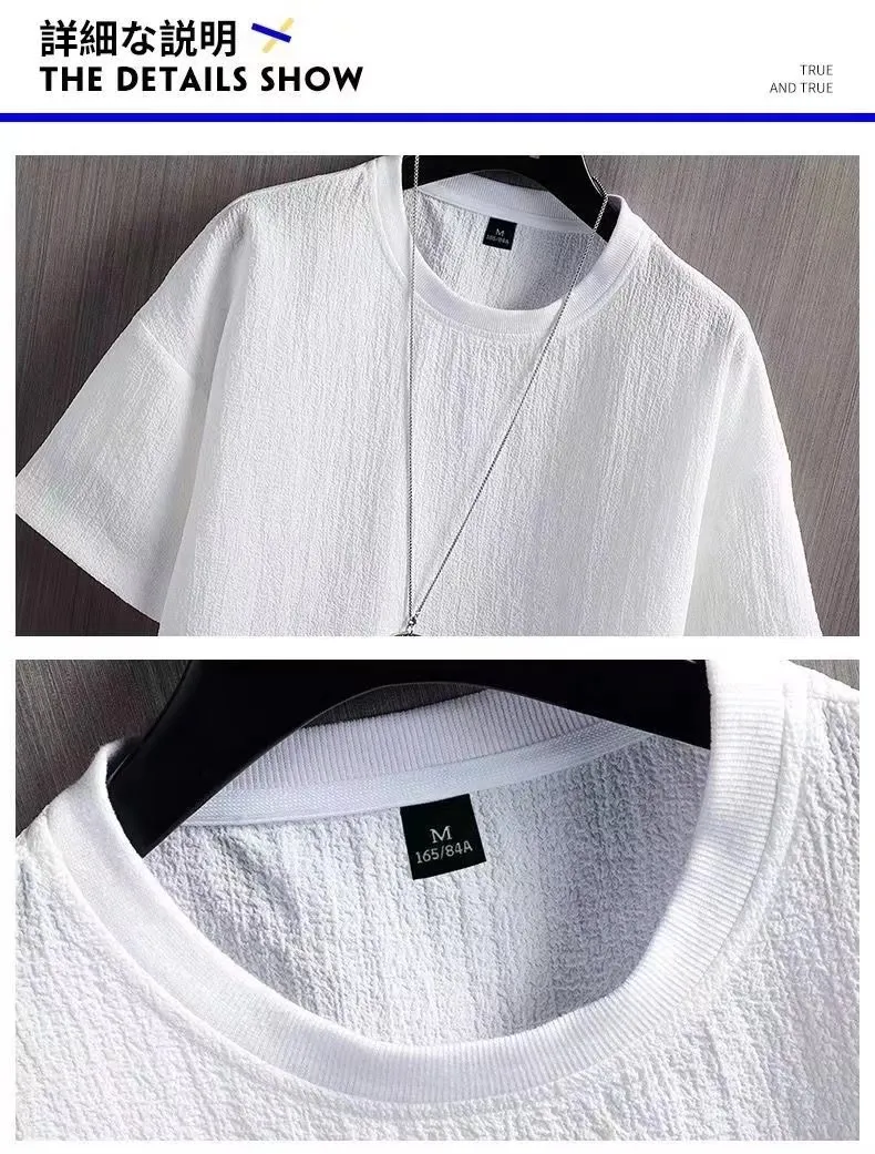 Men's Short Sleeve T-Shirt Summer Cotton Linen Blend Top - Breathable Solid Color Casual Tee for Men's Fashion showcase 7