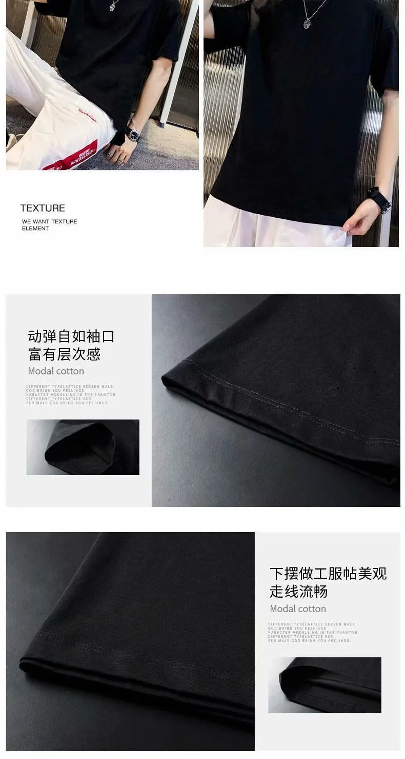 Men's Casual Short Sleeve T-Shirt Summer Cotton Crew Neck Tee Loose Fit Basic Top Plus Size Comfortable Everyday Wear showcase 15