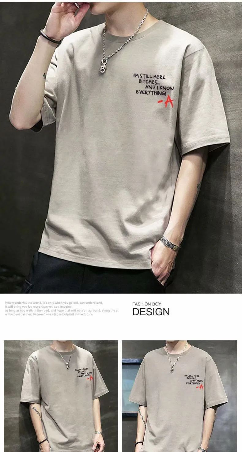 Men's Casual Short Sleeve T-Shirt Summer Cotton Crew Neck Tee Loose Fit Basic Top Plus Size Comfortable Everyday Wear showcase 7
