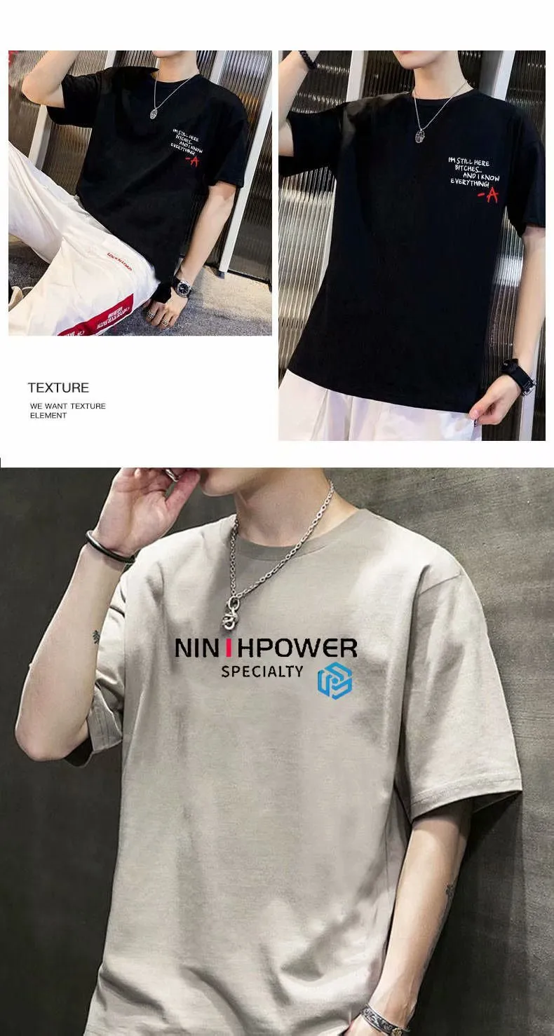 Men's Casual Short Sleeve T-Shirt Summer Cotton Crew Neck Tee Loose Fit Basic Top Plus Size Comfortable Everyday Wear showcase 10