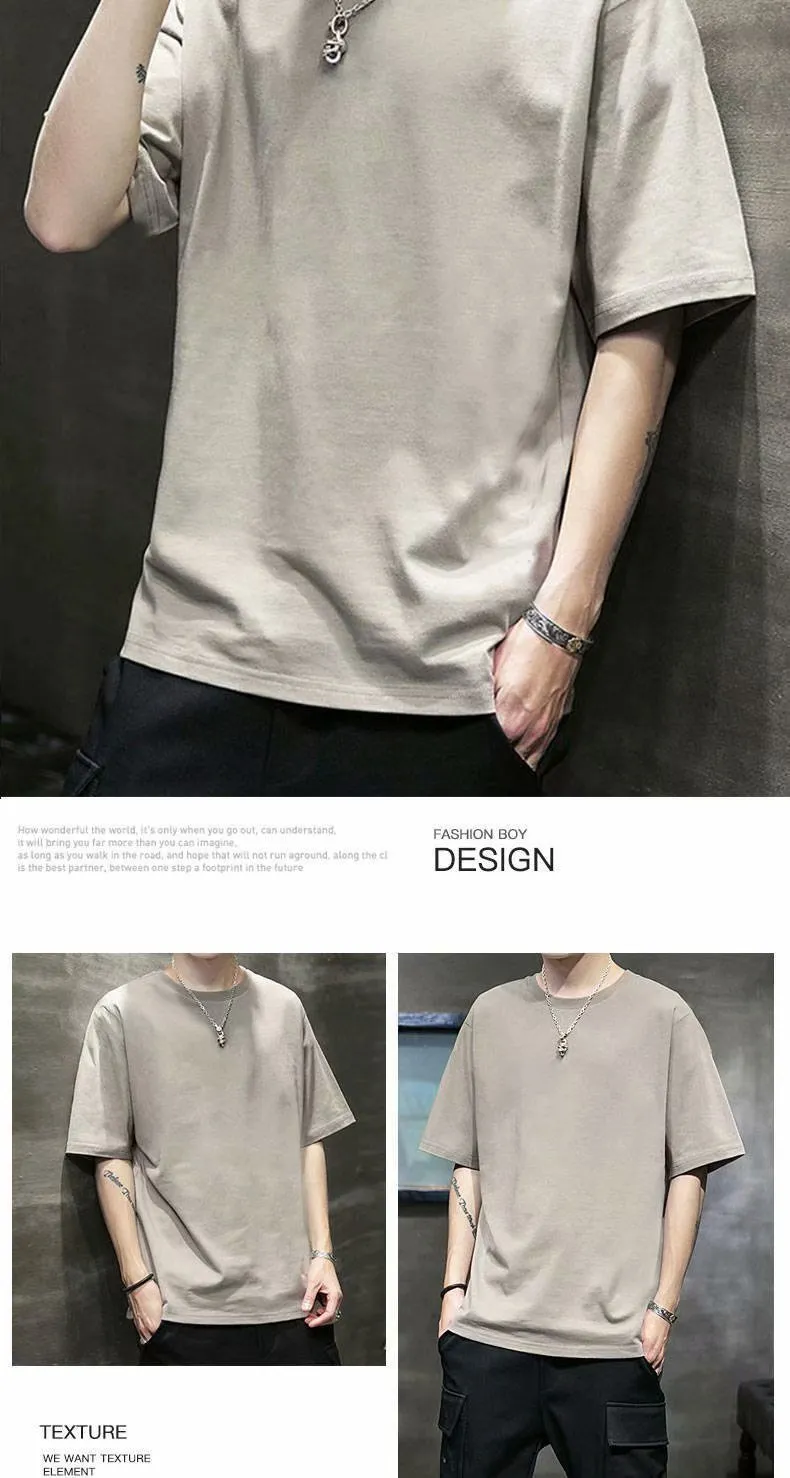 Men's Casual Short Sleeve T-Shirt Summer Cotton Crew Neck Tee Loose Fit Basic Top Plus Size Comfortable Everyday Wear showcase 12