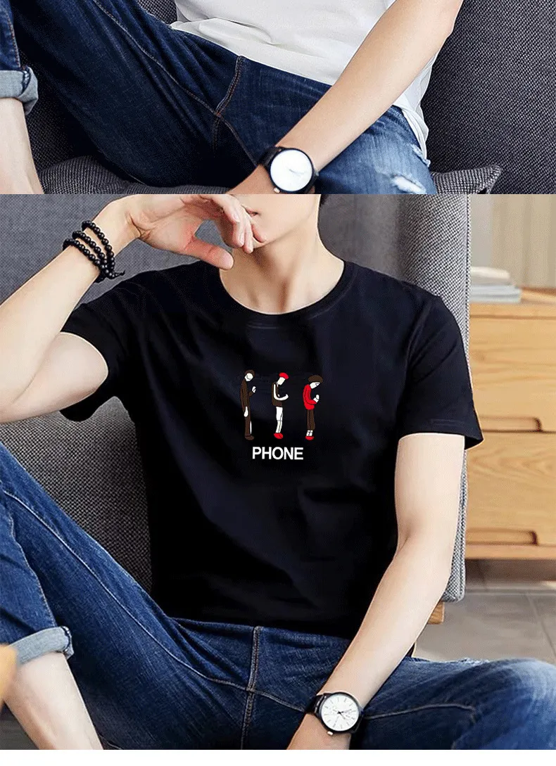Men's Casual Short Sleeve T-Shirt Summer Cotton Crew Neck Tee Loose Fit Basic Top Plus Size Comfortable Everyday Wear showcase 20
