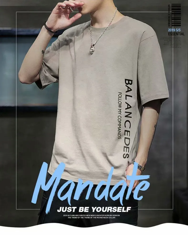 Men's Casual Short Sleeve T-Shirt Summer Cotton Crew Neck Tee Loose Fit Basic Top Plus Size Comfortable Everyday Wear showcase 3