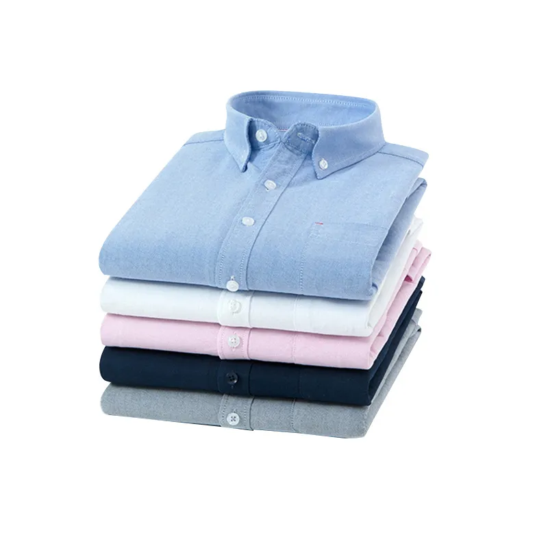 Men's Long Sleeve Oxford Shirt - Trendy Casual Button Down Dress Shirt, No-Iron Cotton Fabric, Versatile for Work & Everyday Wear thumbnail 5