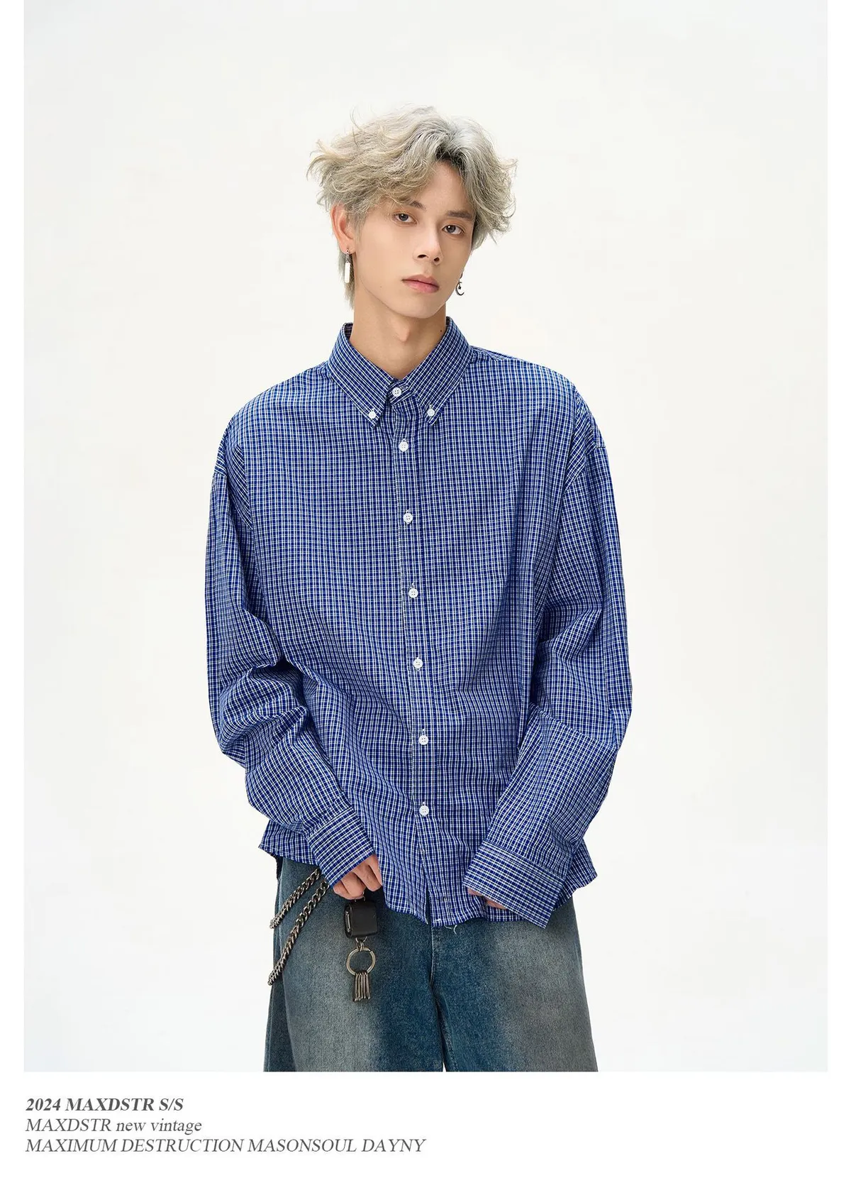Men's Plaid Long Sleeve Shirt Retro American Style Loose Fit Jacket Trendy All-Match Top Spring Autumn Fashion High Street Niche Design showcase 12