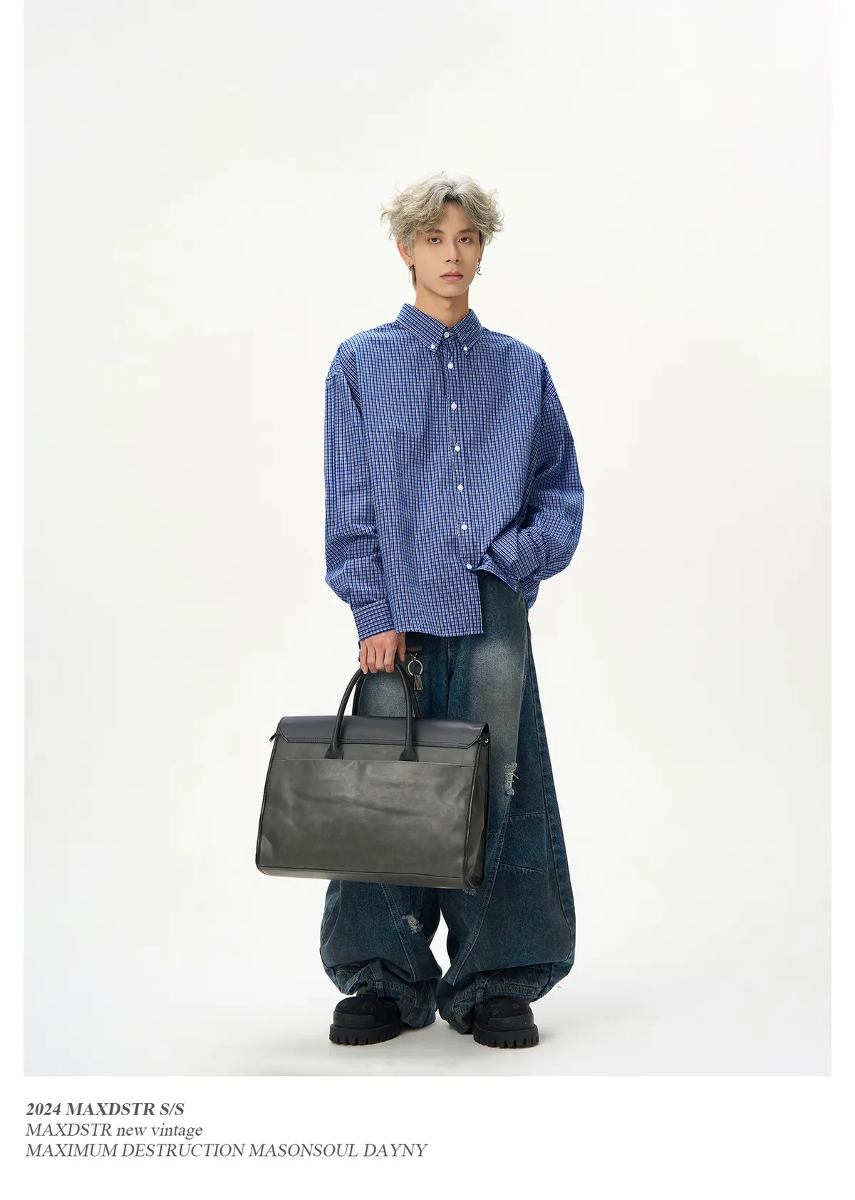 Men's Plaid Long Sleeve Shirt Retro American Style Loose Fit Jacket Trendy All-Match Top Spring Autumn Fashion High Street Niche Design showcase 4