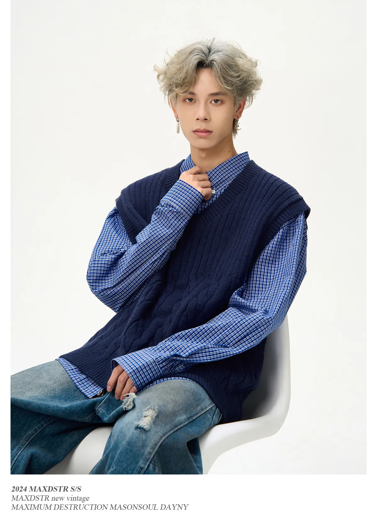 Men's Plaid Long Sleeve Shirt Retro American Style Loose Fit Jacket Trendy All-Match Top Spring Autumn Fashion High Street Niche Design showcase 9