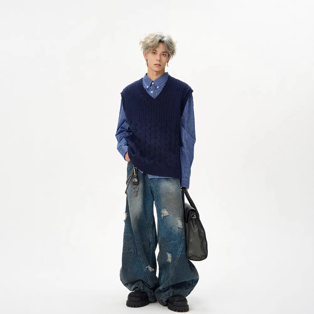 Men's Plaid Long Sleeve Shirt Retro American Style Loose Fit Jacket Trendy All-Match Top Spring Autumn Fashion High Street Niche Design thumbnail 5