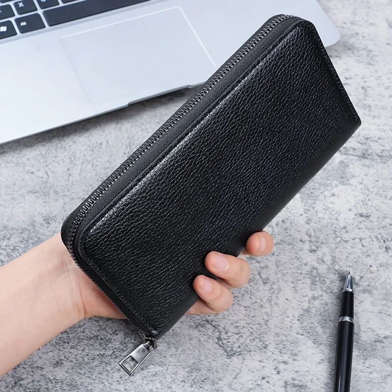 Men's Long Wallet Zipper Closure Large Capacity Clutch Bag Phone Holder Business Card Organizer Casual Fashion Accessory