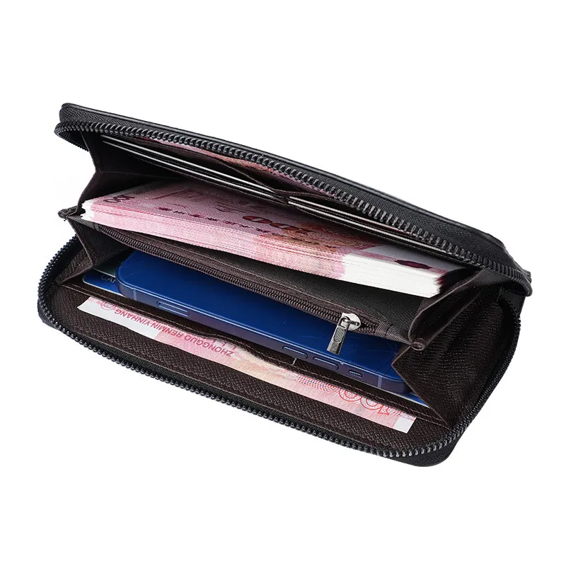 Men's Long Wallet Zipper Closure Large Capacity Clutch Bag Phone Holder Business Card Organizer Casual Fashion Accessory thumbnail 2