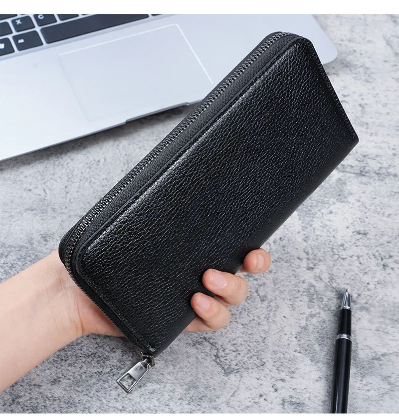 Men's Long Wallet Zipper Closure Large Capacity Clutch Bag Phone Holder Business Card Organizer Casual Fashion Accessory showcase 9