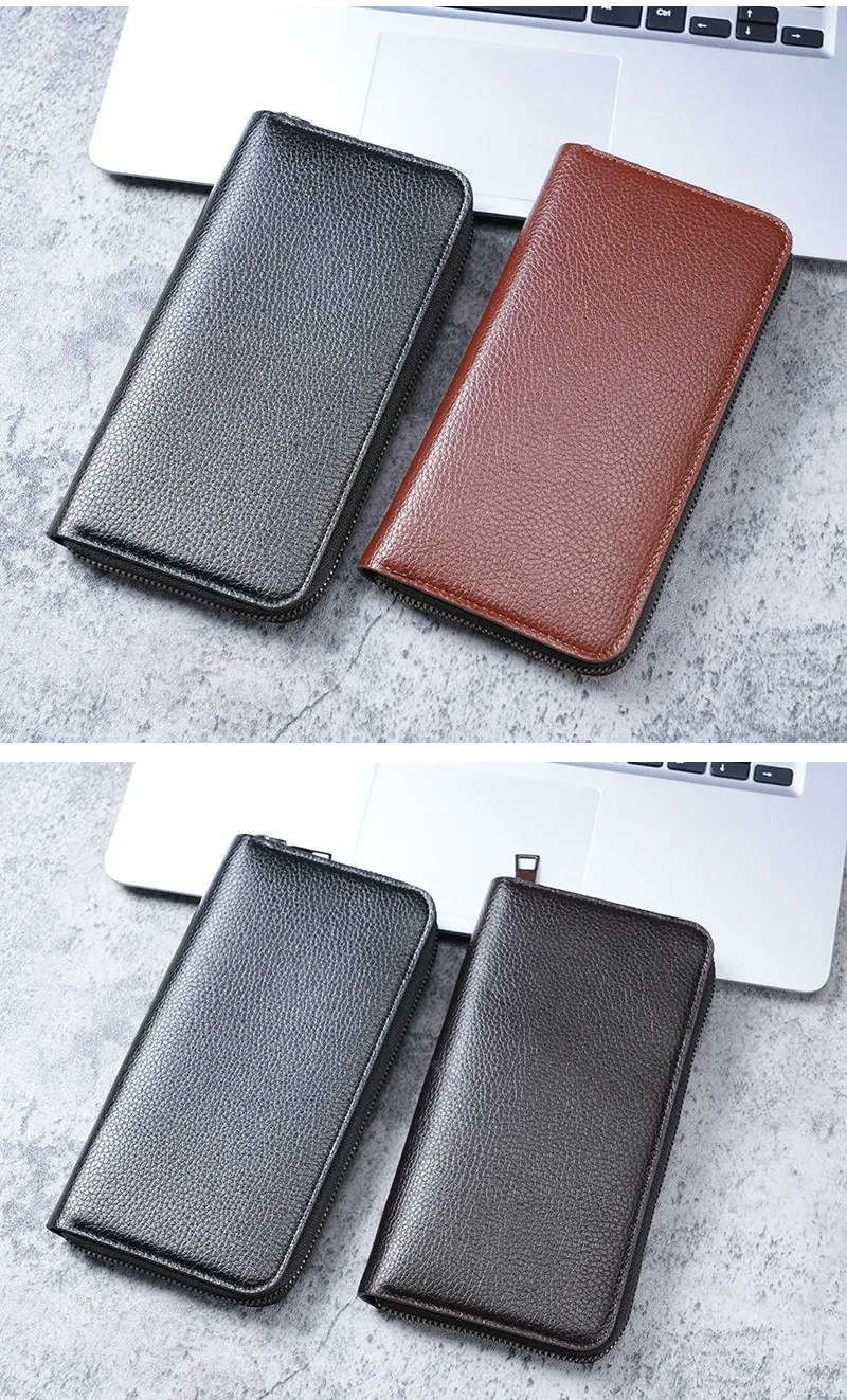 Men's Long Wallet Zipper Closure Large Capacity Clutch Bag Phone Holder Business Card Organizer Casual Fashion Accessory showcase 8