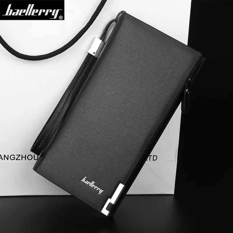 Men's Large Capacity Business Wallet Zipper Clutch Bag - Multifunctional Long Wallet Card Holder for Travel and Everyday Use thumbnail 7
