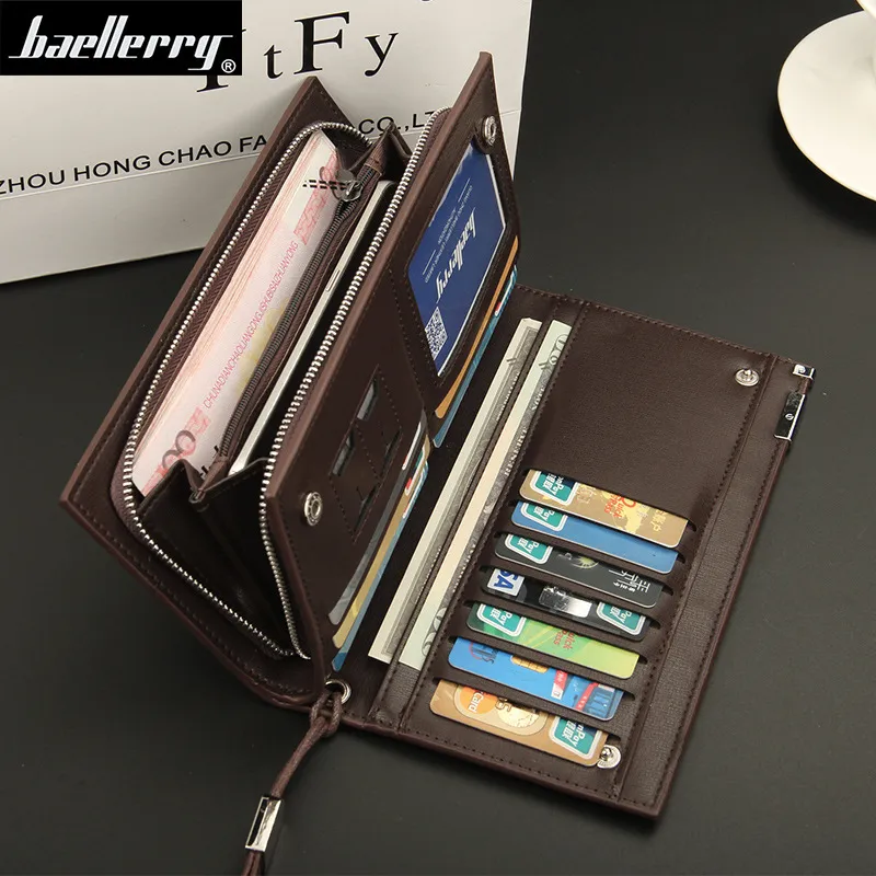 Men's Large Capacity Business Wallet Zipper Clutch Bag - Multifunctional Long Wallet Card Holder for Travel and Everyday Use thumbnail 4