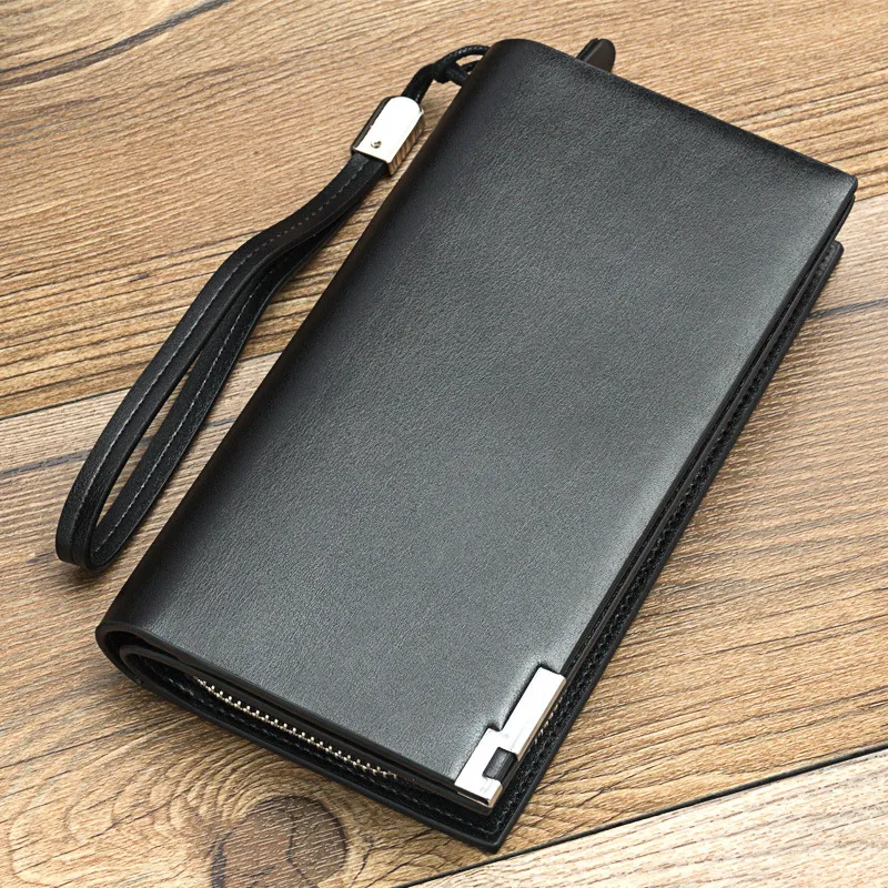 Men's Large Capacity Business Wallet Zipper Clutch Bag - Multifunctional Long Wallet Card Holder for Travel and Everyday Use thumbnail 9