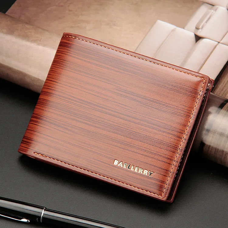 Men's Leather Wallet, Baellerry European American Style, Short Horizontal Bifold Wallet with Bark Pattern, Stylish and Durable for Everyday Use showcase 10