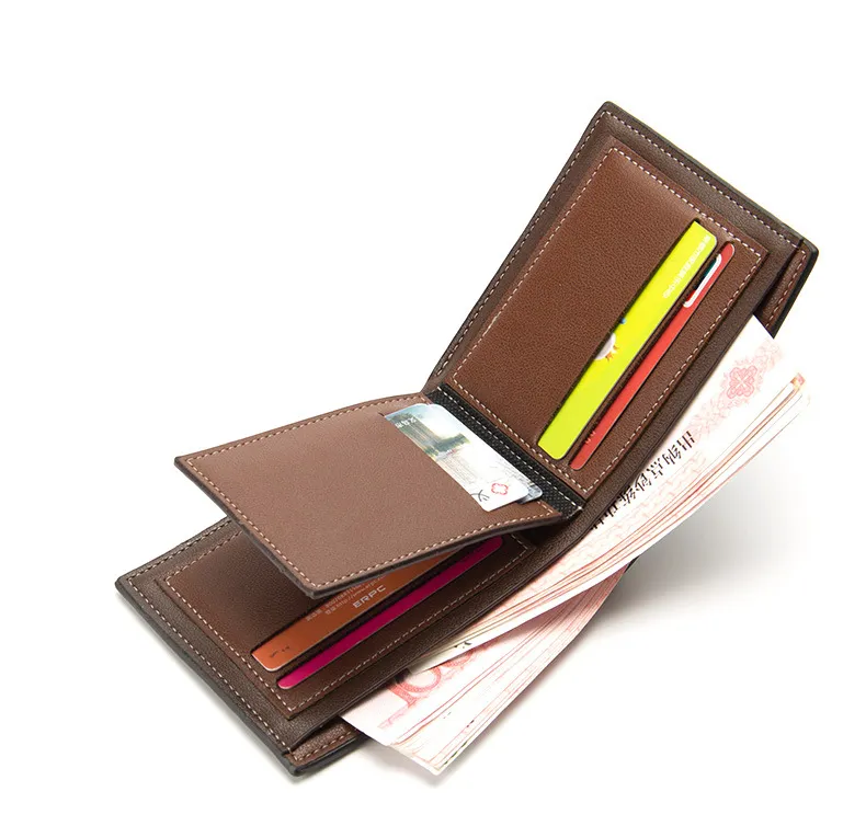 Men's Leather Wallet, Baellerry European American Style, Short Horizontal Bifold Wallet with Bark Pattern, Stylish and Durable for Everyday Use showcase 3