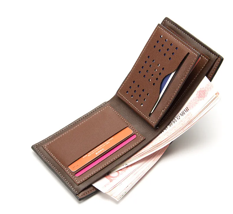 Men's Leather Wallet, Baellerry European American Style, Short Horizontal Bifold Wallet with Bark Pattern, Stylish and Durable for Everyday Use showcase 4