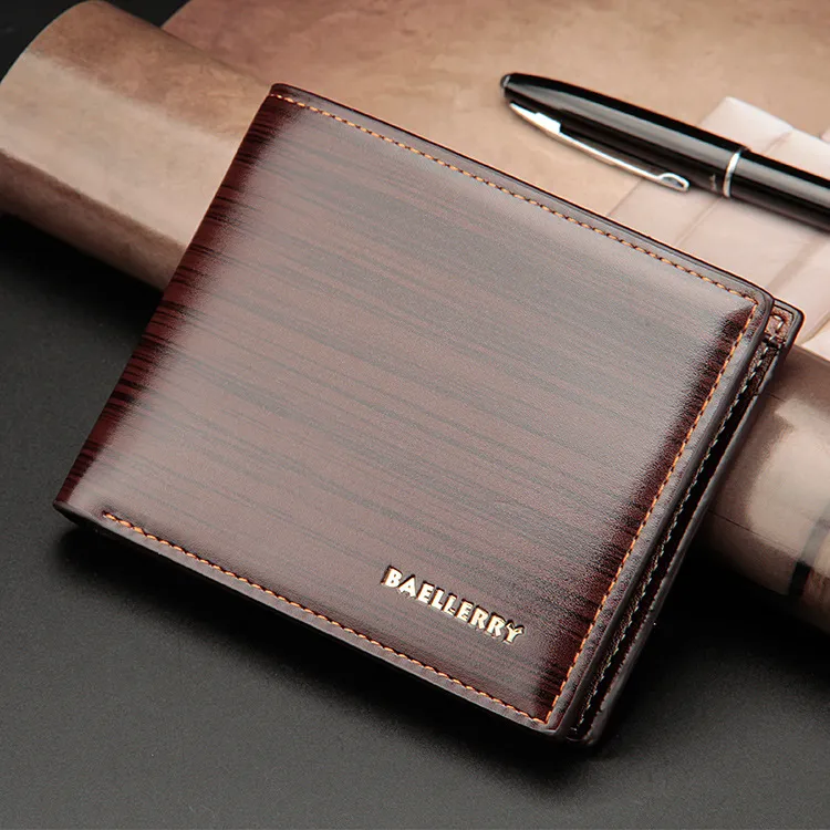 Men's Leather Wallet, Baellerry European American Style, Short Horizontal Bifold Wallet with Bark Pattern, Stylish and Durable for Everyday Use showcase 11