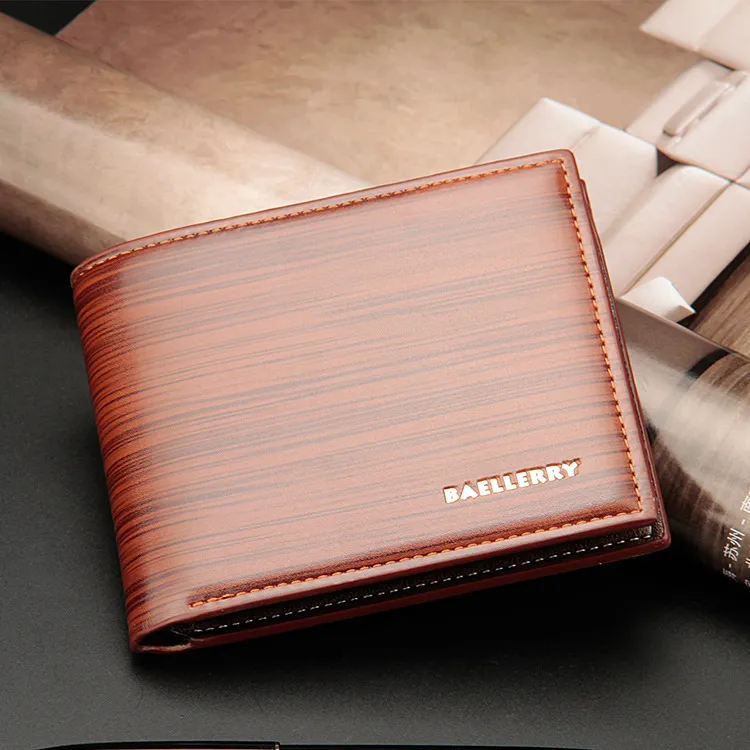Men's Leather Wallet, Baellerry European American Style, Short Horizontal Bifold Wallet with Bark Pattern, Stylish and Durable for Everyday Use showcase 16