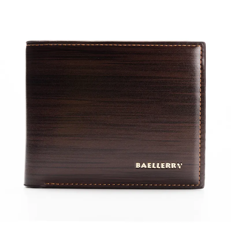 Men's Leather Wallet, Baellerry European American Style, Short Horizontal Bifold Wallet with Bark Pattern, Stylish and Durable for Everyday Use thumbnail 7