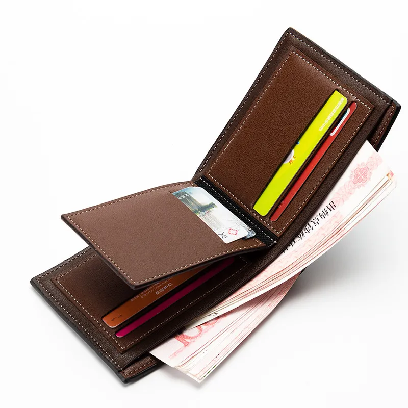 Men's Leather Wallet, Baellerry European American Style, Short Horizontal Bifold Wallet with Bark Pattern, Stylish and Durable for Everyday Use thumbnail 3