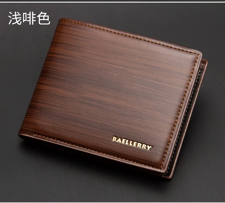 Men's Leather Wallet, Baellerry European American Style, Short Horizontal Bifold Wallet with Bark Pattern, Stylish and Durable for Everyday Use showcase 8