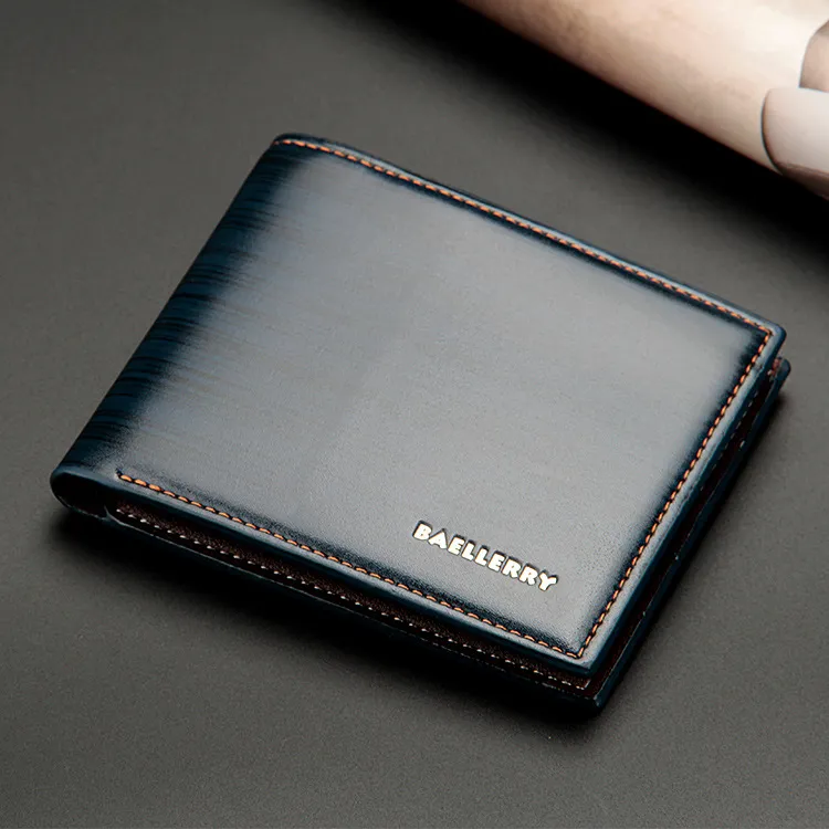 Men's Leather Wallet, Baellerry European American Style, Short Horizontal Bifold Wallet with Bark Pattern, Stylish and Durable for Everyday Use showcase 15