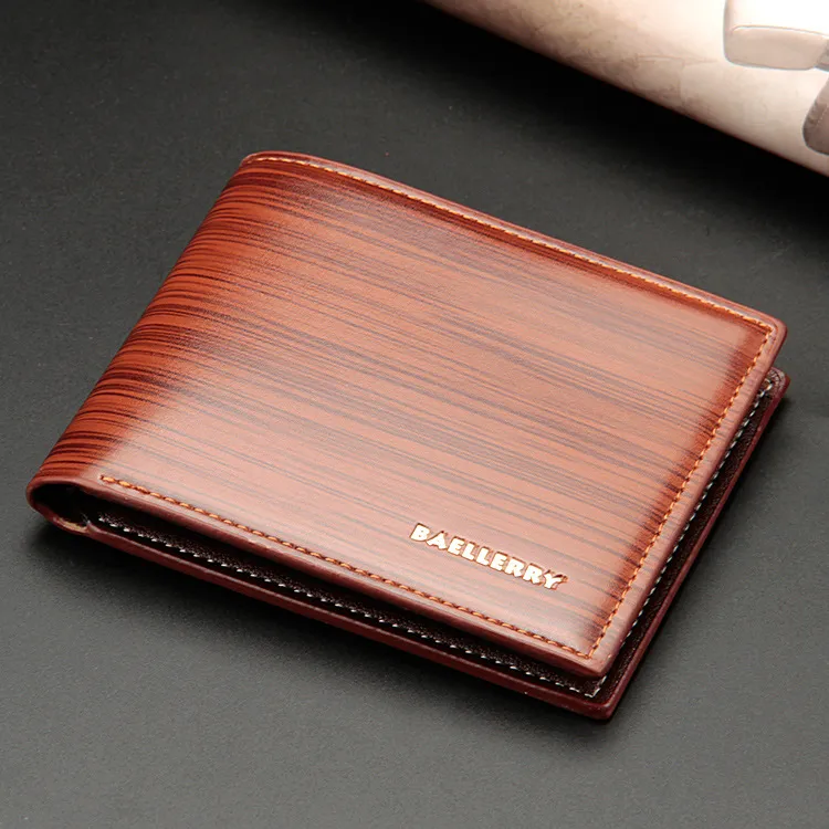 Men's Leather Wallet, Baellerry European American Style, Short Horizontal Bifold Wallet with Bark Pattern, Stylish and Durable for Everyday Use showcase 13