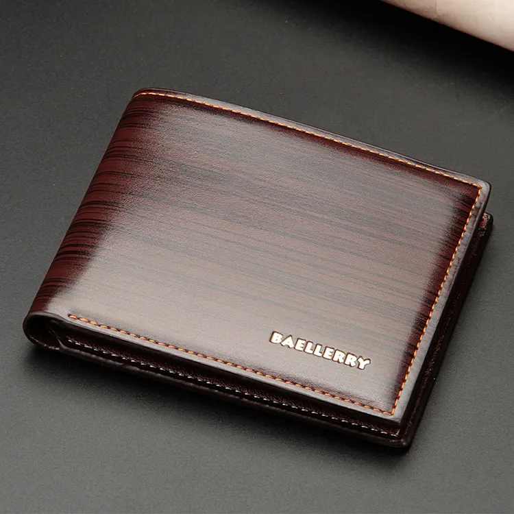 Men's Leather Wallet, Baellerry European American Style, Short Horizontal Bifold Wallet with Bark Pattern, Stylish and Durable for Everyday Use showcase 14