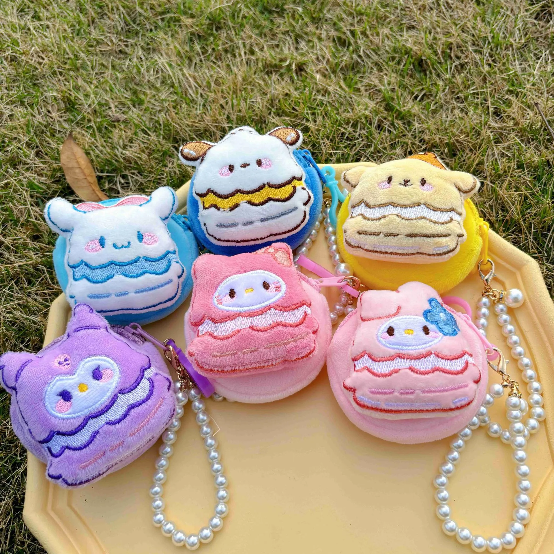Cute Cartoon Plush Coin Purse for Girls & Women - Round, Colorful, Small Zipper Pouch for Coins, Earphones, Keys - Wholesale Available