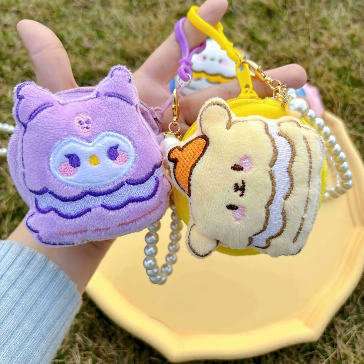 Cute Cartoon Plush Coin Purse for Girls & Women - Round, Colorful, Small Zipper Pouch for Coins, Earphones, Keys - Wholesale Available showcase 5