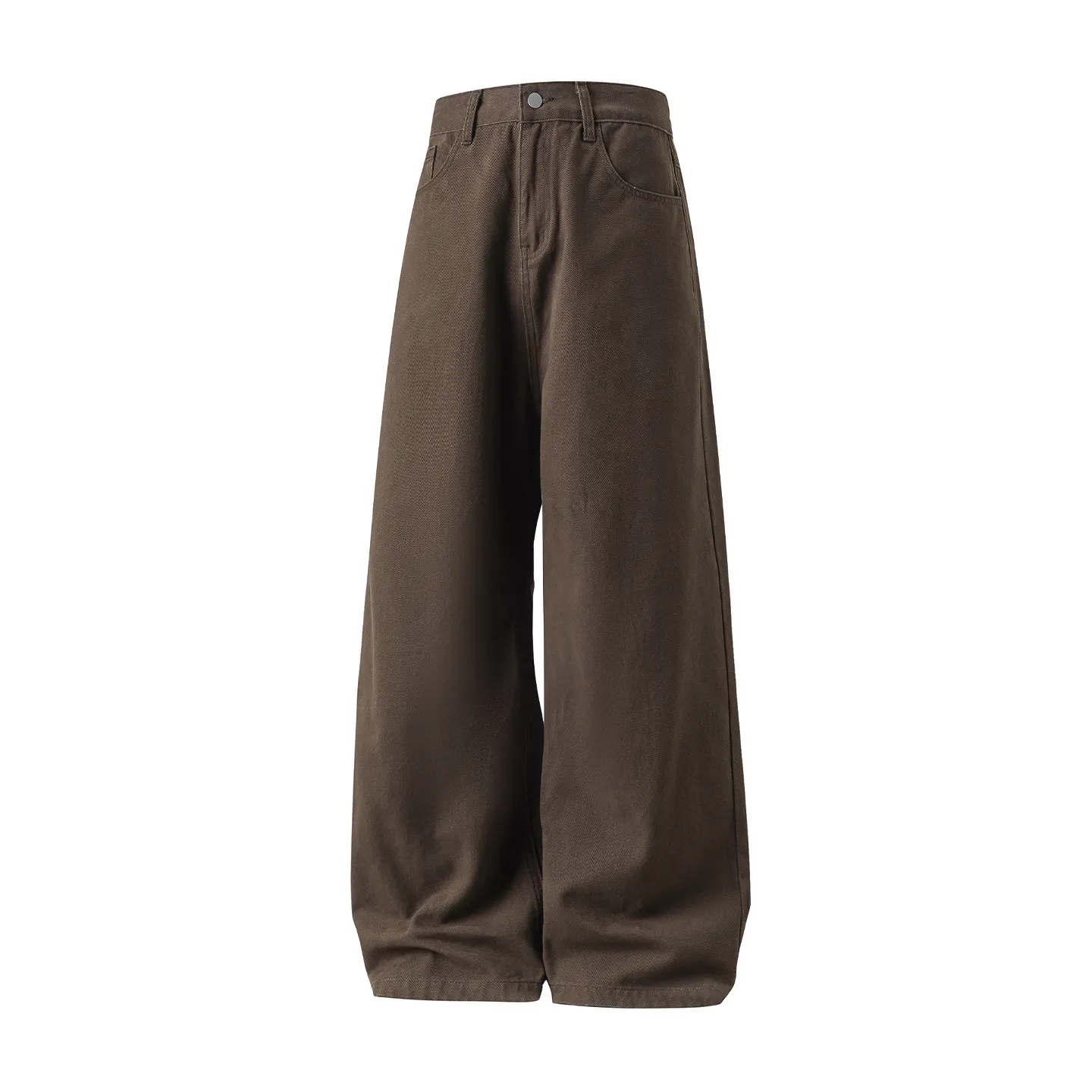 Men's Twill Casual Pants Loose Fit Straight Leg Cotton Trousers Autumn Style Semi-Elastic Waist Trendy Retro Long Pants for Men thumbnail 6