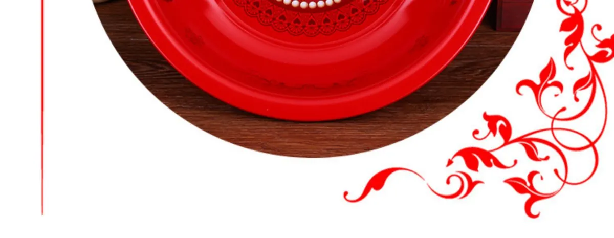 Red Wedding Washbasin Set for Women's Dowry - Traditional Chinese Wedding Supplies, Includes Washbasin and Accessories showcase 15
