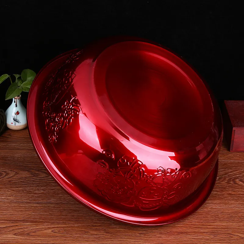Red Wedding Washbasin Set for Women's Dowry - Traditional Chinese Wedding Supplies, Includes Washbasin and Accessories thumbnail 4