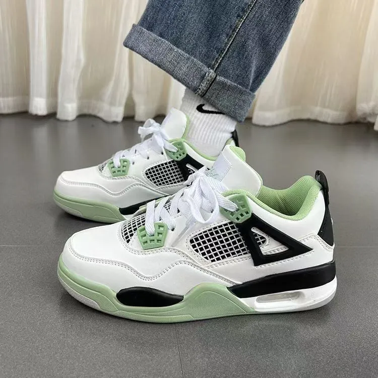 Men's Air Cushion Basketball Shoes - Electric Yellow Platform Sneakers, Trendy Sports Shoes, Spring Fashion, All-Match Design, Niche Style thumbnail 9